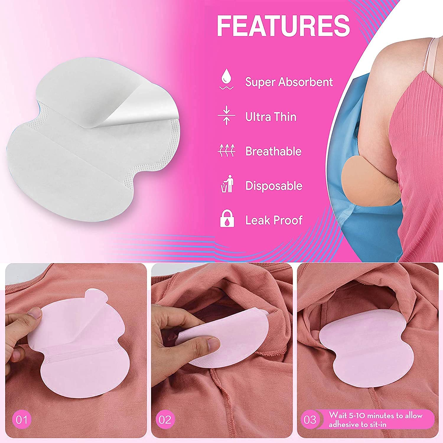 🧣 One Reach Winter & Hygiene Essentials Combo Pack (2-in-1) (Moving Rabbit Ear Plush Earmuffs + Disposable Underarm Sweat Pads – Pack of 10) - Image 4